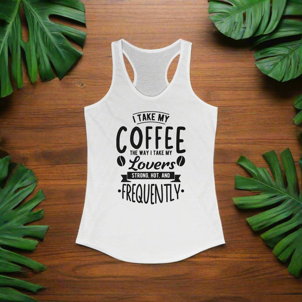 Coffee Lovers Racerback Tank Top | Funny Women's Fitness Apparel - Lifted Grounds Coffee co