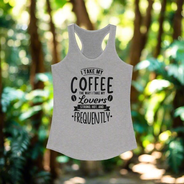 Coffee Lovers Racerback Tank Top | Funny Women's Fitness Apparel - Lifted Grounds Coffee co